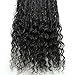 Boho Box Braids with Pre-looped Crochet Braids Synthetic Braids with Curly Human Hair for Black Women - 24inch, 3 Pack, 120 Strands