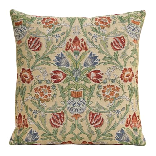 Charlotte Home Furnishings Throw Pillow Covers 16x16 in, Single Stem Decorative Couch Pillow Cover, Boho Decor European Tapestry Cushion Cases, Living Room Cozy Home Decor, Jacquard Woven Soft Cotton