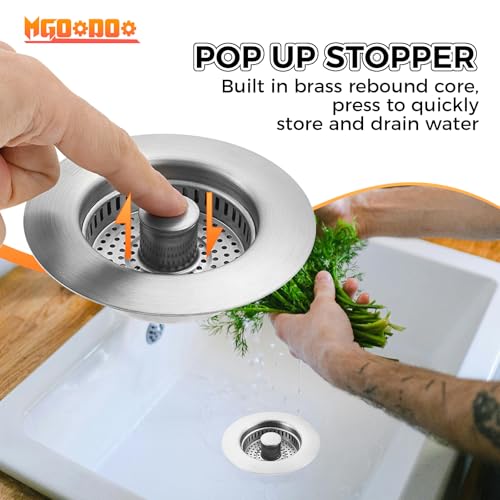 Colador universal para fregadero 3 en 1 acero inoxidable 2 pack miniatura 2
