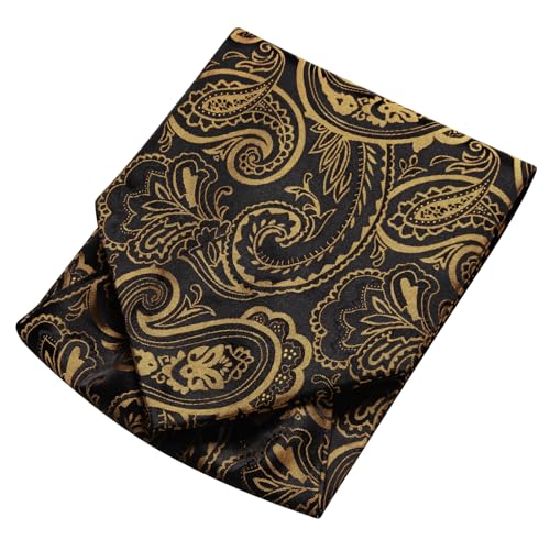 Image of Dubulle Paisley Floral Ascot for Men Self Tie Mens Cravat and Pocket Square Cufflinks Wedding