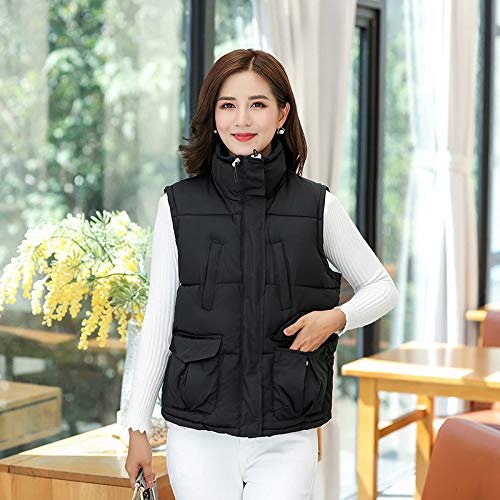 Manteaux sans manche pour femme gilet matelassé court col montant veste zippée chaude