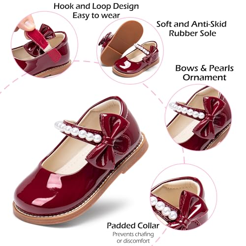 Image of PHIRAMIN Toddler Girl Mary Jane Dress Shoes-Little Girl School Uniform Shoes for Wedding Party