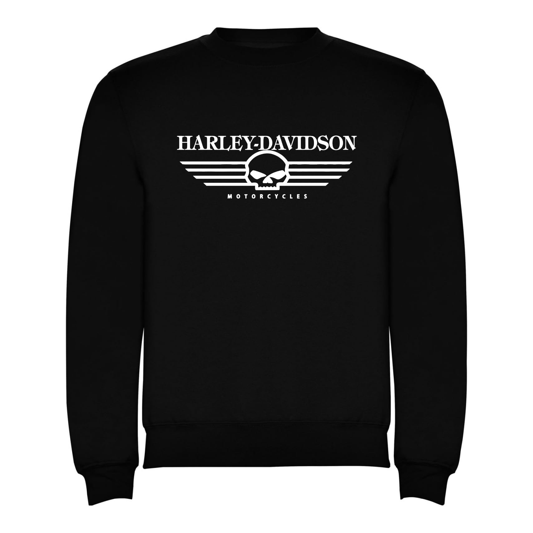 Genérico Sweatshirt Classique Harley Davidson Logo Noir Homme Tailles S M L XL XXL Sweatshirt