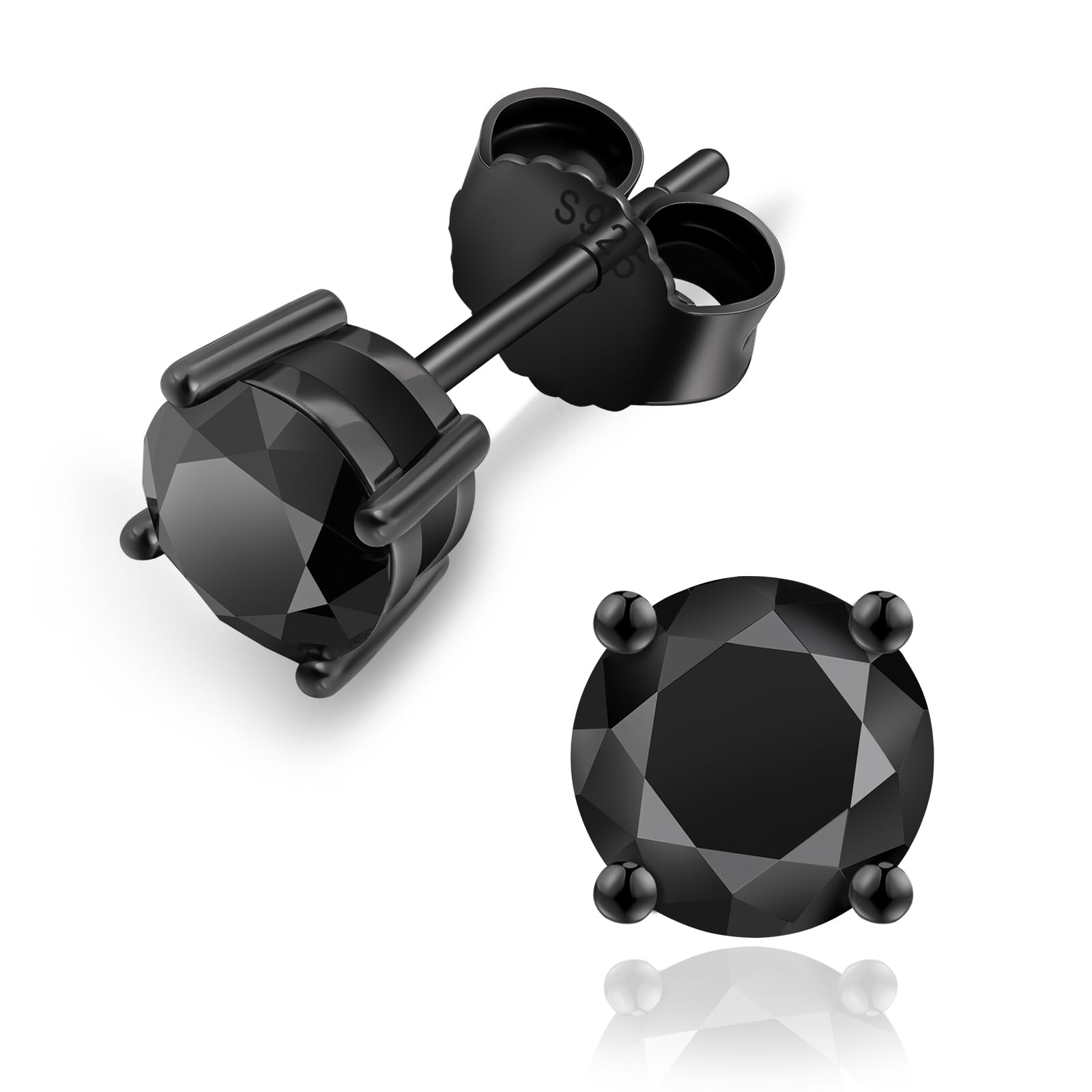 KRKC&CO KEEP REAL KEEP CHAMPIONKRKC&CO Moissanite Earrings for Men, Dazzling Studs, S925 Sterling Silver, 4-Prong, 1.2-3.0CT, D Color, VVS1, White/Gold/Black, 𝐅𝐚𝐭𝐡𝐞𝐫𝐬 𝐃𝐚𝐲 𝐆𝐢𝐟𝐭 𝐟𝐨𝐫 𝐃𝐚𝐝