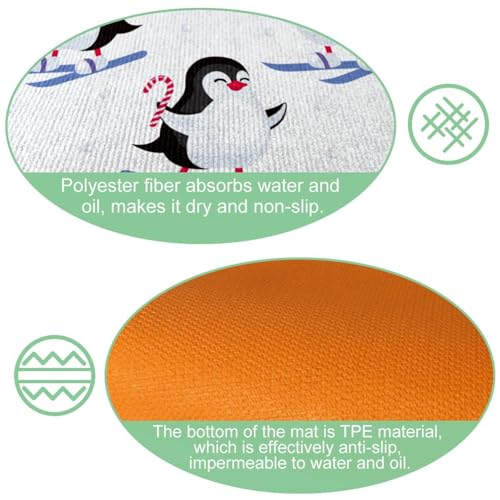Alfombra de cocina lavable con estampado invernal para proteger tus suelos 6