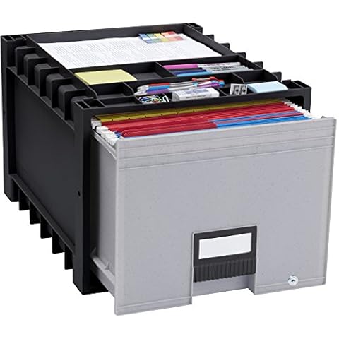 Storex Plastic Archive Storage Lock, Letter Size, 18-Inch Drawer, Black (STX61178U01C) Cover