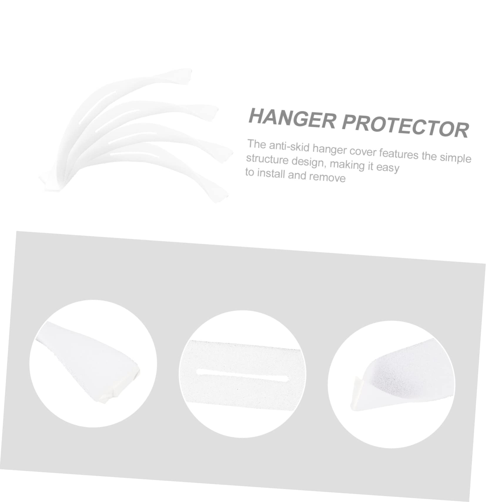 KOMBIUDA 60 Pcs Hanger Sponge Cover Suit Hangers Pant Coat Hanger Mini Anti Wire Adhesive Hanger Foam Strips Dry Stand Bolster Non Shoulder Protectors for Hangers Hat Clothe Hanger White