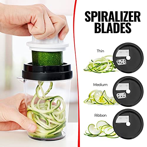 Fullstar Mandoline Slicer Spiralizer & Vegetable Slicer, Zucchini Noodle Maker, Onion & Food Chopper, Veggie Spiral Cutter & Grater (8 in 1)