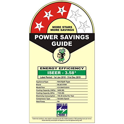 Image of Blue Star 1.0 Ton 3 Star Inverter Split AC (Copper, IC312MATU, Auto Adjustable, White)