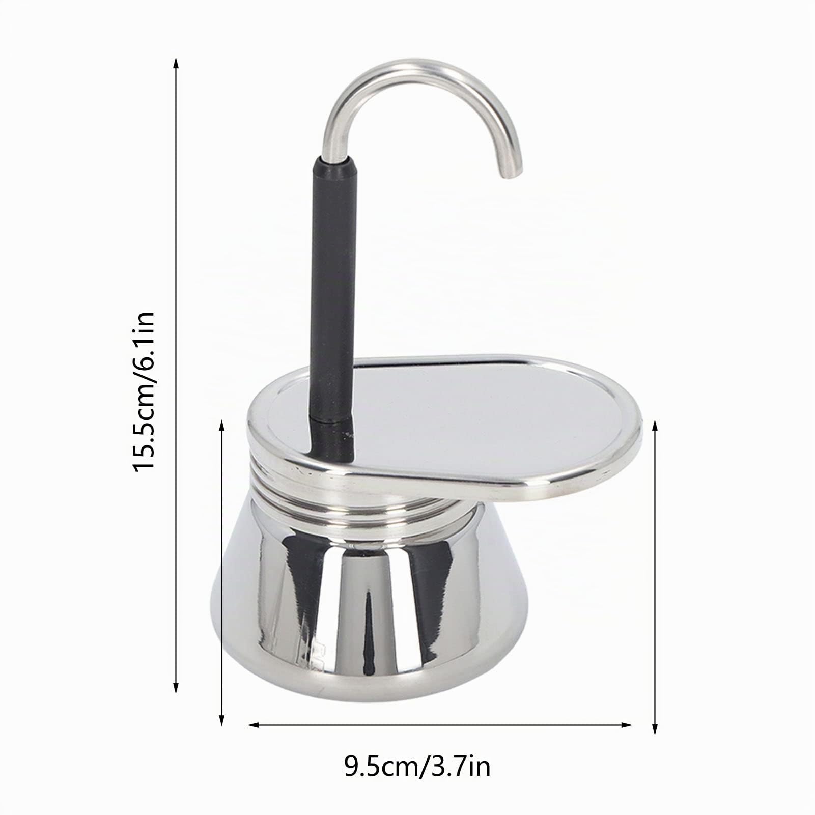 Caffettiera Singola Portatile, Caffettiera Italiana con Beccuccio Singolo in Acciaio Inossidabile Caffettiera Italiana Fai-da-te Utensili da caffè da Campeggio All'aperto Caffettiera Leggera | Preparazione compatta per fornello, materiale resistente -rugg