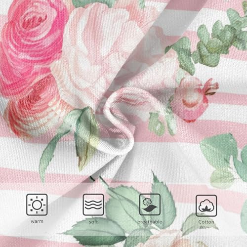 White Pink Stripes Roses Toddler Underwear Custom 2t Cotton Little Girl Panties Pattern Kids Briefs Undies3