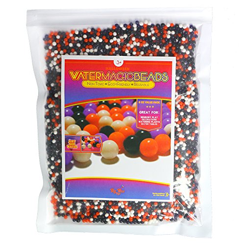 Big Mo s Toys Floral Halloween Pearl Water Beads - Orange Purple Black and White Halloween Gel Balls for Vase Or Candle Fillers for Centerpiece