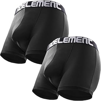 Ouruikia Mens Underwear Modal Boxer Briefs Breathable Separate Pouch Boxer Briefs with Functional Dul Fly