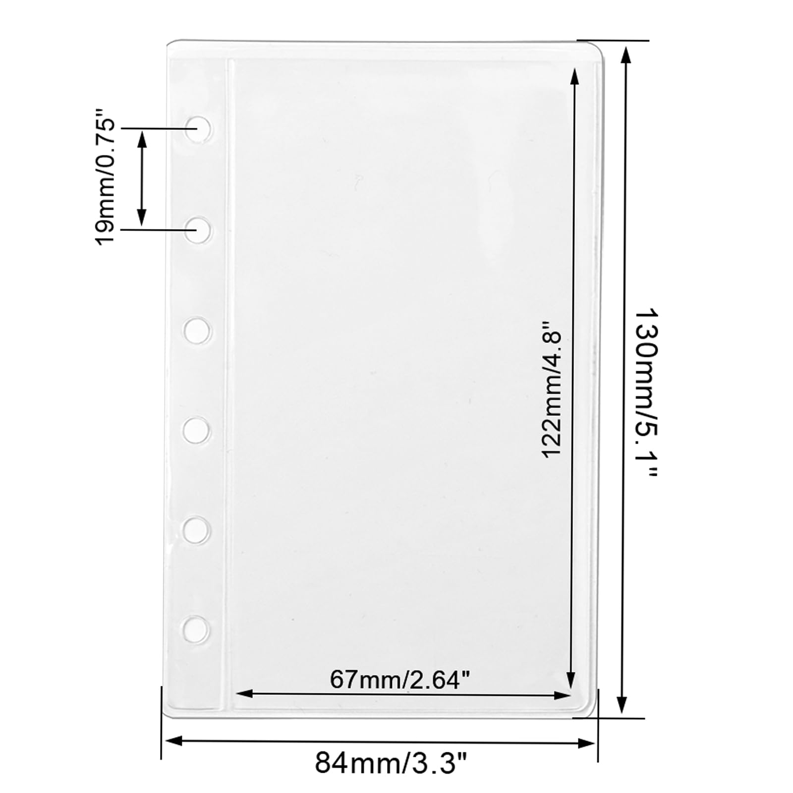 24 PATIKIL A6 Binder-Taschen Transparent - PVC Aufbewahrung Für Dokumente