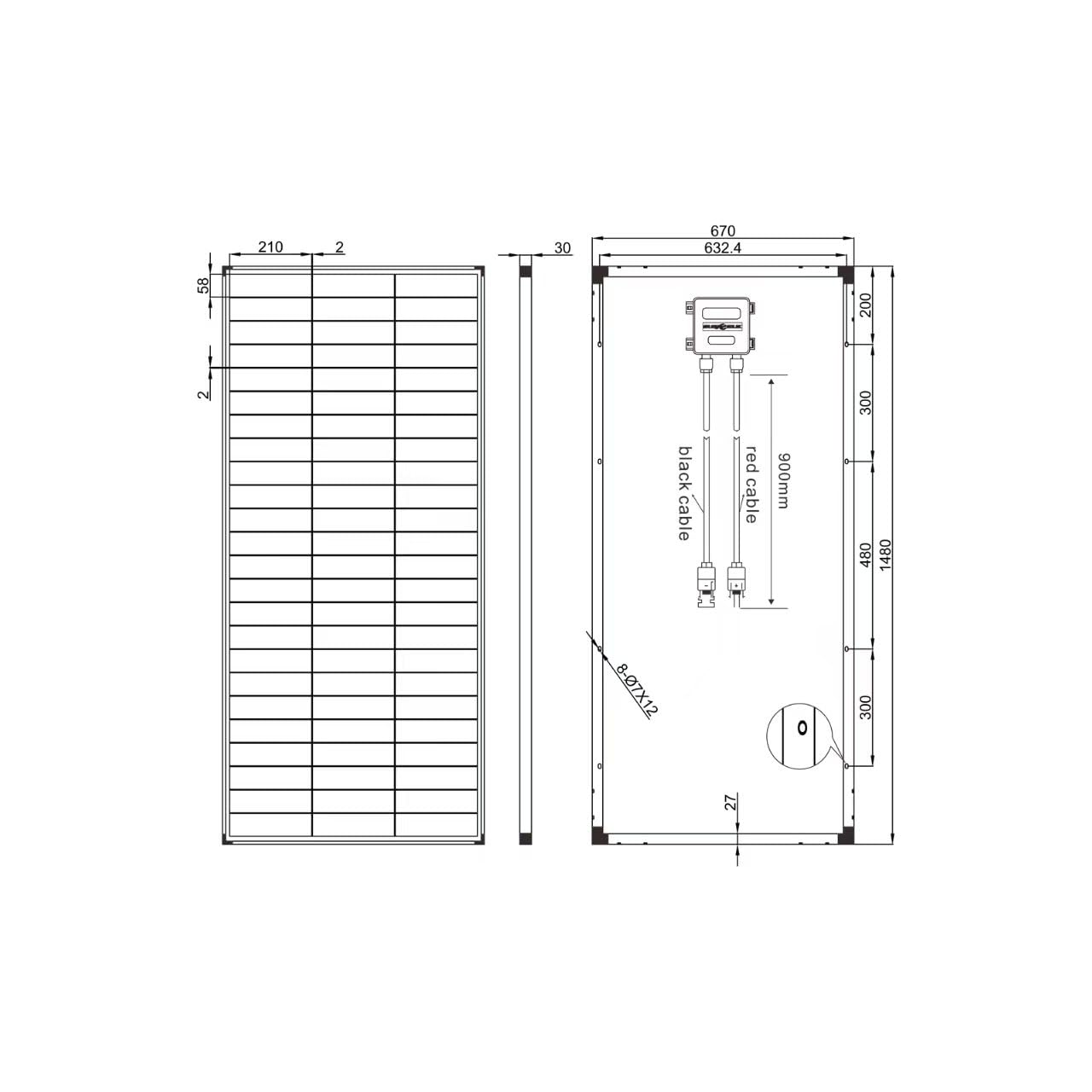 Enjoy Solar Mono 200W 36V Monokristallines Solarmod Produktbild-Vorschau 4