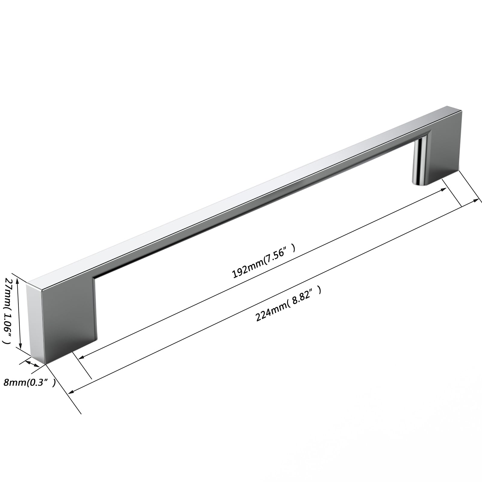 FURNIWARE 5 Pack Cabinet Pull, Chrome Cabinet Handles, Hardware Drawer Pulls - Image 4