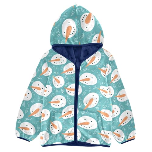 Cartoon Snowman Girls Fleece Jacket Girls Fall Jacket Girls Zip Up Hoodie Girls Sherpa Jacket 2-10T