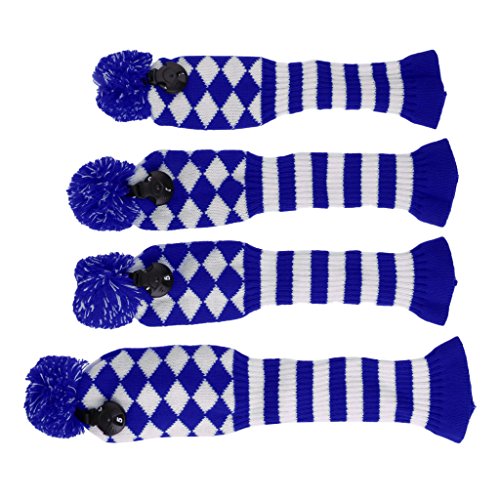 YIJU 4Pcs Knit Headcover Long - Azul