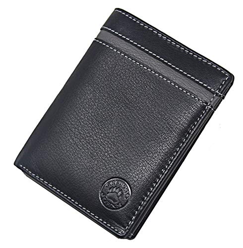 Frédéric&Johns ® - Portefeuille Homme Cuir - Portefeuille Femme RFID - Portefeuille Cuir - Petit Portefeuille - Portefeuille Cuir véritable - modèle Gold (Noir 1) Cover