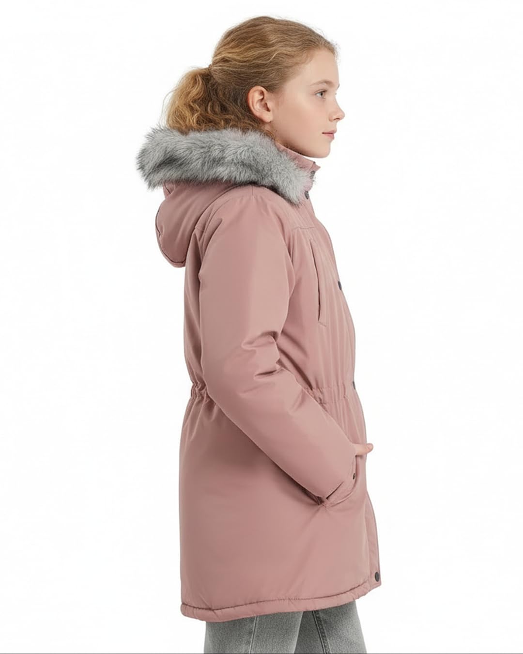 SOLOCOTE Manteau hiver pour filles imperméable veste de ski épaisse à capuche en duvet synthétique long parka pour enfants