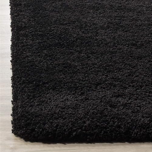 IBARAT CARPET- Handwoven Plain shag Collection Super Soft Microfiber Silk Touch Rugs with 2 inch Pile Height. Size 8x8 feet Round, Color, Black - Image 4
