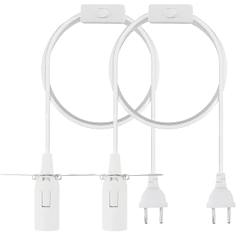 2 pieces E14 socket with cable and switch 3 m lamp holder