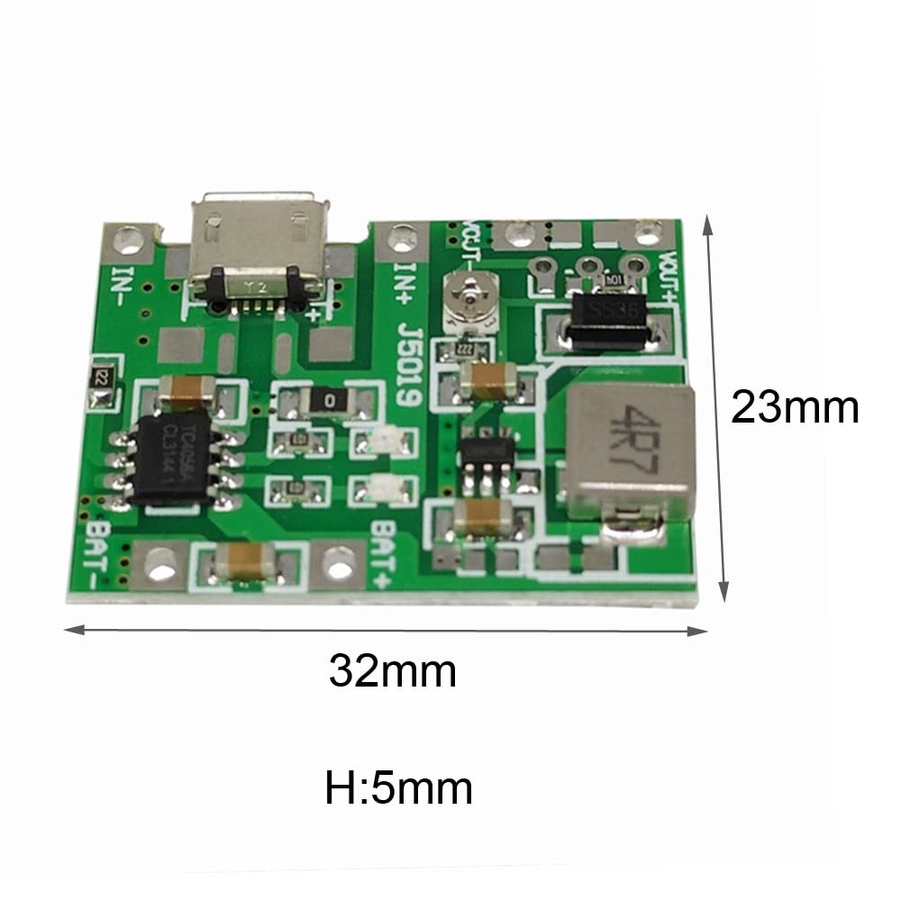 Module De Charge 5V Micro USB 1A 18650, Carte De Charge De Batterie Au Lithium Avec Module De Chargeur De Protection Tp4056 12 Pieces