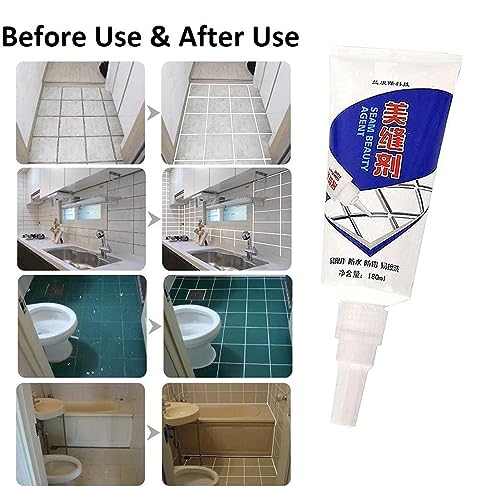 Image of PAXCOO 180ml Tiles Gap Filler Waterproof Crack Seal Agent Grouting Paste Tiles Waterproof Silicone Sealant for DIY Home Sink Tile Gap Filler Grouts Repair Tube for Kitchen,Bathroom,Home & Office Place