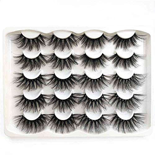 Aonokey 10 Pairs 25mm Mixed False Eyelashes 3D Eye Lashes Lash Extension Long Dramatic Soft Wispies Fluffy Handmade (JC113)