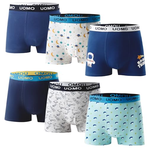 Channo sous-vêtements en Coton pour Enfants et Tout-Petits Élastiques et Super Doux, Motifs Animaux, Coloris Assortis, Lot de 6, 8-10 Ans