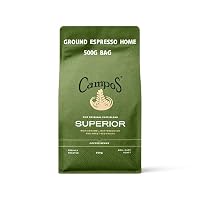 Campos Coffee 250G OR 500G (Your Choice) Whole Bean OR Ground Espresso Home (All Flavors) Dark Roast Premium Australian Coffee Beans For Any Brewer 1 Bag (500G Superior Blend (Ground Espresso Home))