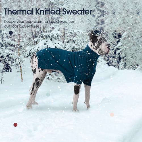Image of Great Dane Sweater,5XL Extra Large Sweater for Giant Breed Dogs in Winter | Turtleneck Cold Weather Outfit, For Senior & Short-haired Giant Dog Clothes, Elastic Pullover for Saint Bernard,Mastiff