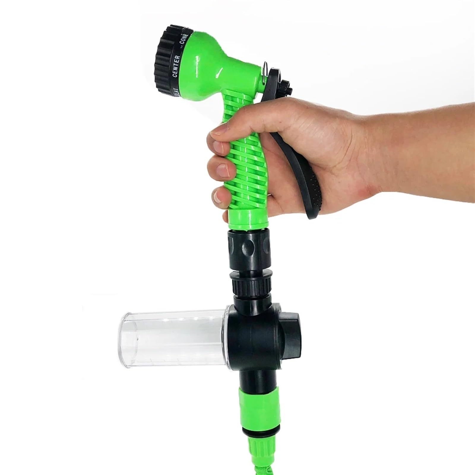 Manguera Jardin Manguera de riego Carretes manguera jardín extensible flexible agua lavado autos Azul Verde 25FT-200FT para Jardinería(Blue,200ft)