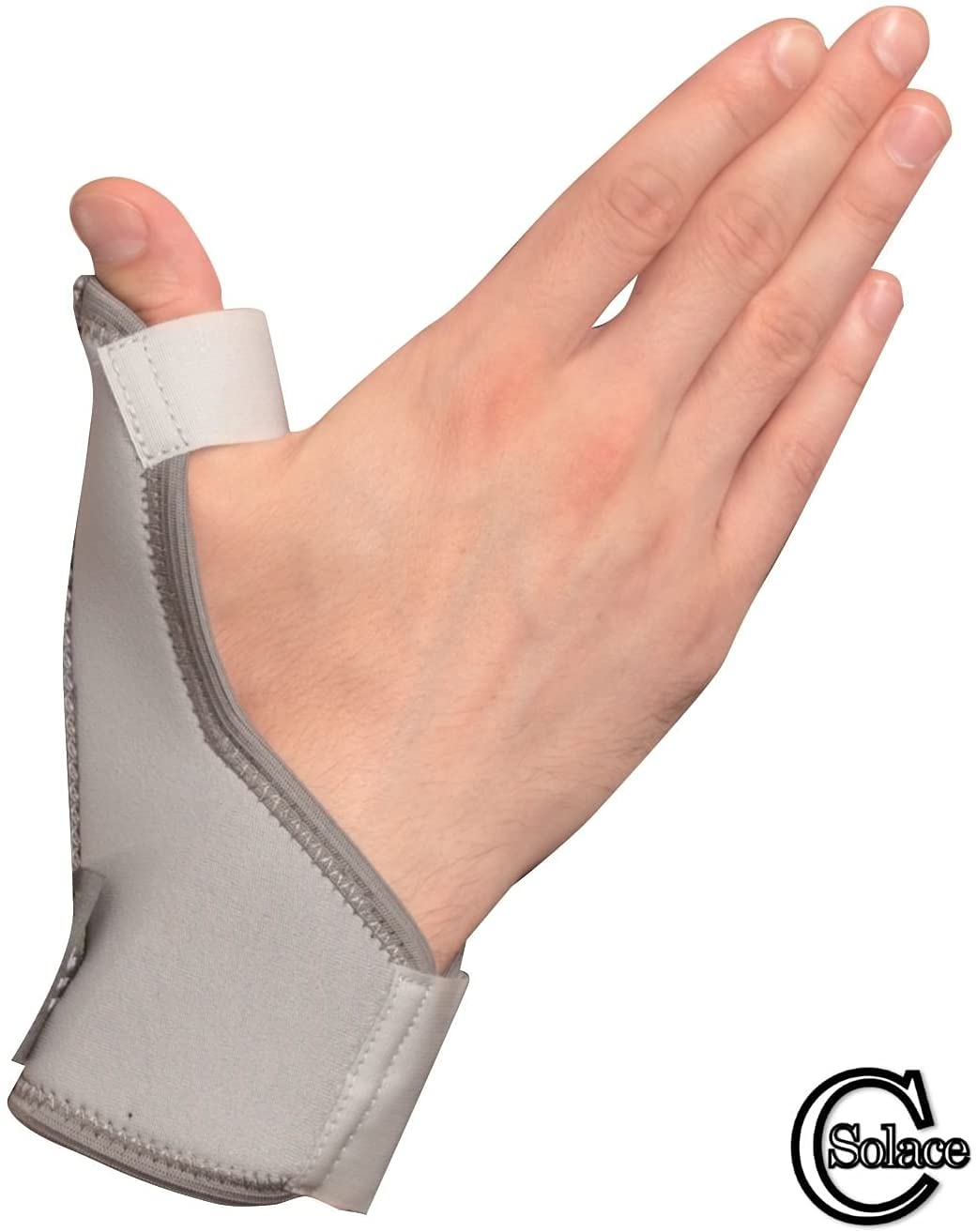 Aluminiowy pasek na kciuk (oferta pary) – stabilizator kciuka z metalowym szynem i regulowanym paskiem na nadgarstek – łagodzący ból urazów / złamanie/średni nerw (unisex) (mały, szary)