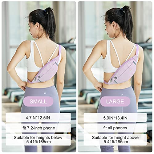 Small Fanny Packs For Women Fashionable Waist Bag Waterproof For Men Belt Bag For Women Crossbody Fanny Pack With Headphone Jack For Running Travelling Hiking Lightweight Bum Bag Fit All Phones Purple #TOP6