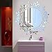 Price comparison product image Bluelans® 3D Morden Feather Mirror Wall Sticker Home Decoration Room Decal Mural Art DIY (The Round Mirror in The Middle is not Included) (Silver)