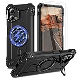 Bonkier for Moto G 5G 2024 Case [Not Fit Stylus/Power] with Stand,[15 FT Military Drop Protection] Moto G Play 5G 2024 Case with 2X Tempered Glass Screen Protector, Case for Moto G 5G 2024 (J Black)