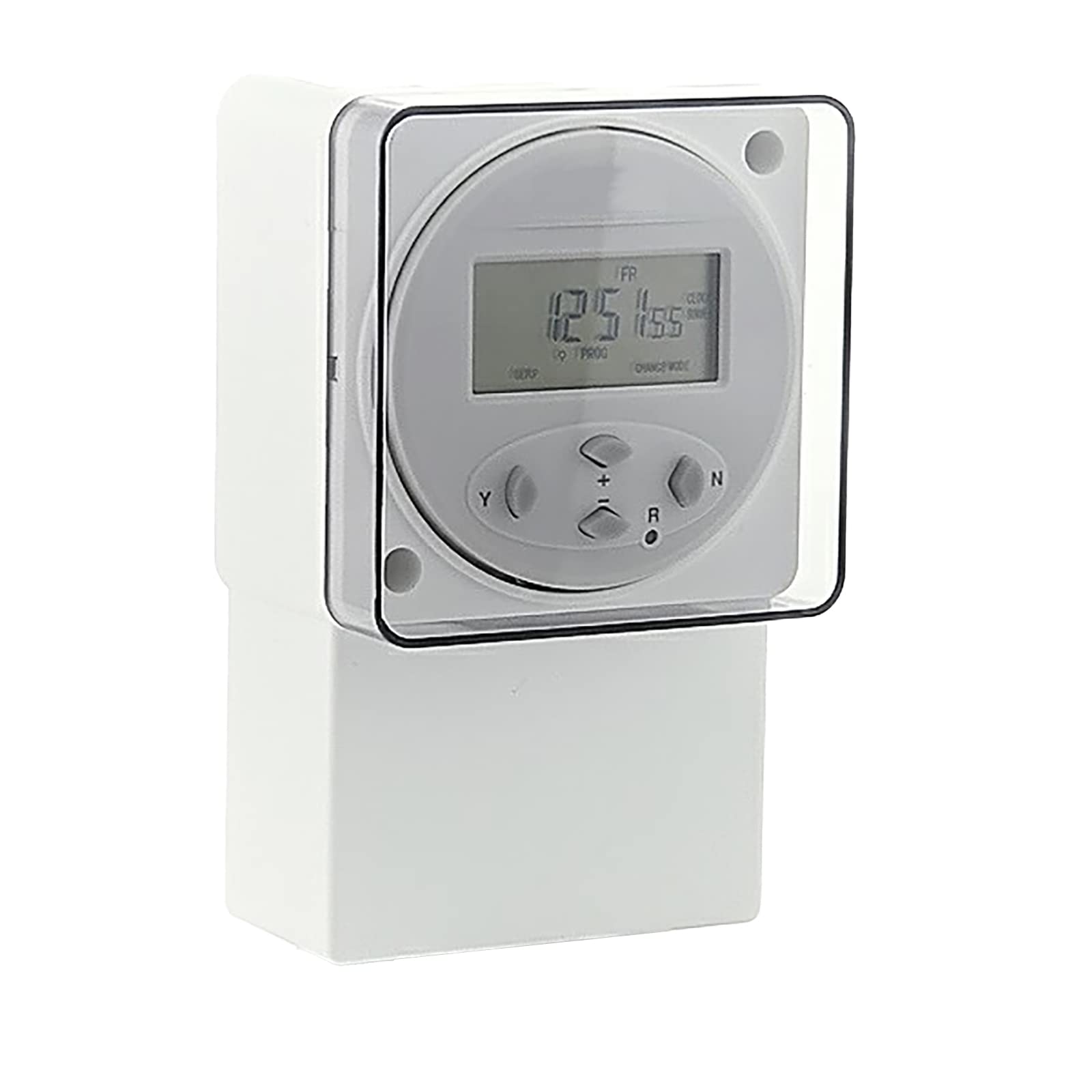 SPARES2GO Digital Immersion Heater Timer General Purpose 24 Hour 7 Day Programmable Wall Mounted Timeswitch