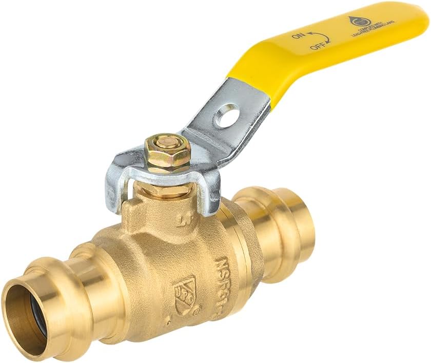 (Pack of 5) EFIELD 1/2" Copper Press Ball Valve with EPDM O-ring,1/4- Turn Full Port Shut Off Stop Ball Valve For Copper Tubing Connection, LF Brass,(VALVE242-5PCS)