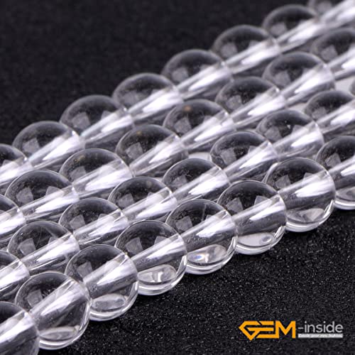 Gem-Inside Natural 6Mm White Clear Rock Quartz Gemstone Loose Beads Round Aaa Grade Crystal Energy Stone Power For Jewelry Making 15" #TOP2