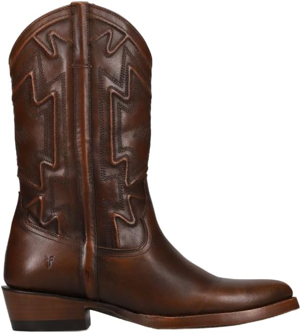 Frye Grady Thunderbird Men's Western Boots, Tall Brush Off Leather, Almond Toe, 11.5" Shaft, Goodyear Welt, Leather Outsole