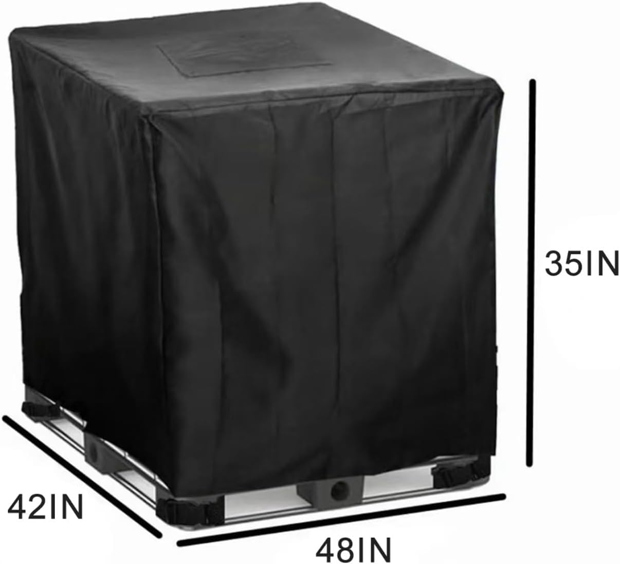 IBC Tote Cover 250 Gallon, Heavy Duty Waterproof IBC Tote Lid, Rain Barrel Cover, Water Tank Cover, Water Tote Cover, IBC Cover(Black,250 Gallon)