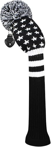 Scott Edward 1PCS Hybrid Head Cover Knit, for Fairway Wood Hybrid, with Rotating Number Tags-Abstract Pattern