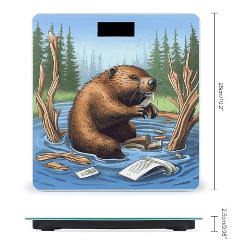 Báscula digital de baño con diseño Busy Beaver 26x26 cm miniatura 2