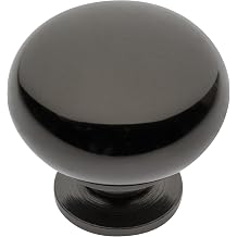 GTV - Bergamo Knob Diameter 3 cm I Furniture Knobs with Screws I Cupboard Knobs Kitchen Knobs Door Knob Drawer Knob Handle Furniture Handles I Black Chrome