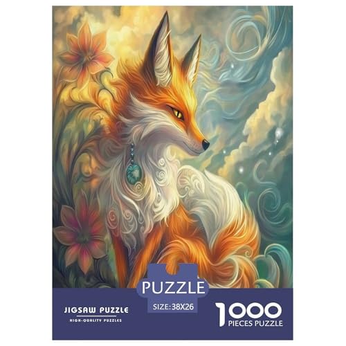 Puzzle de zorro de 1000 piezas, una obra de arte compacta de 38x26 cm con acabados de alta calidad.