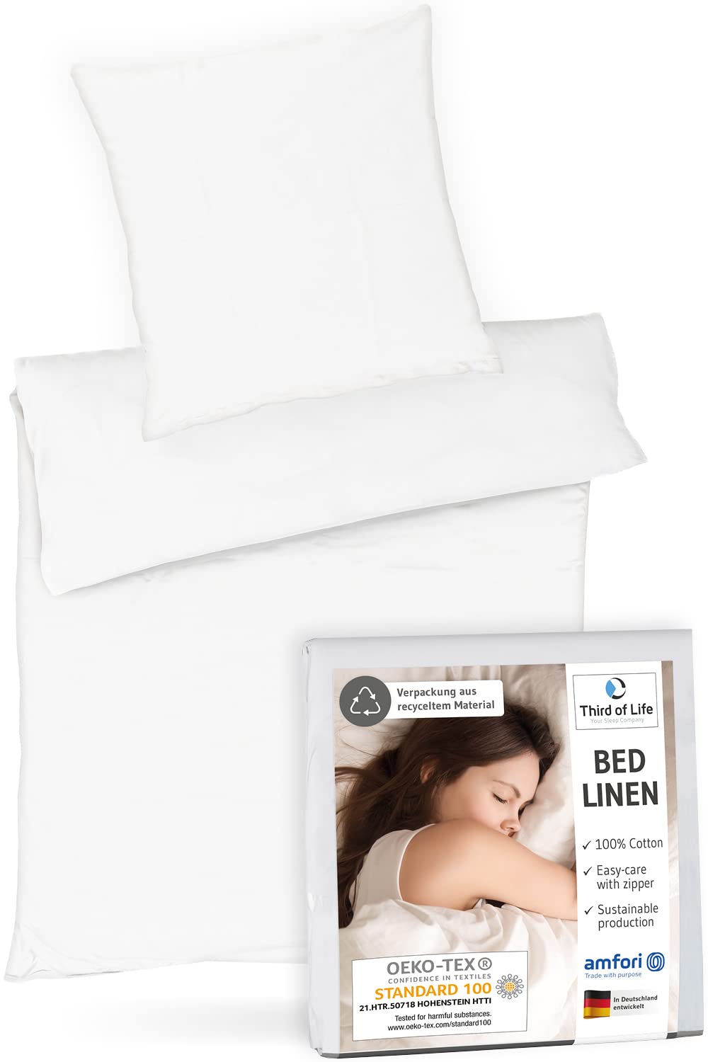 Bettwäsche 135×200 aus 100% Oekotex-Baumwolle | Das Renforcé 2er Set ist superweich und flauschig | Designed in Germany | Bezug Bettdecke 135 x 200…