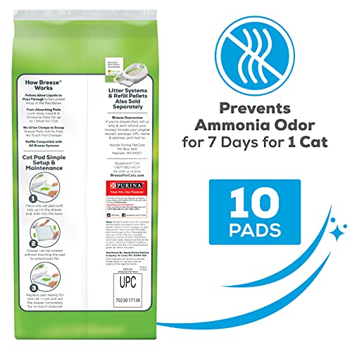 Purina Tidy Cats Cat Pads, Breeze Spring Clean Fragranced Refill Pack - (6) 10 Ct. Pouches #TOP6