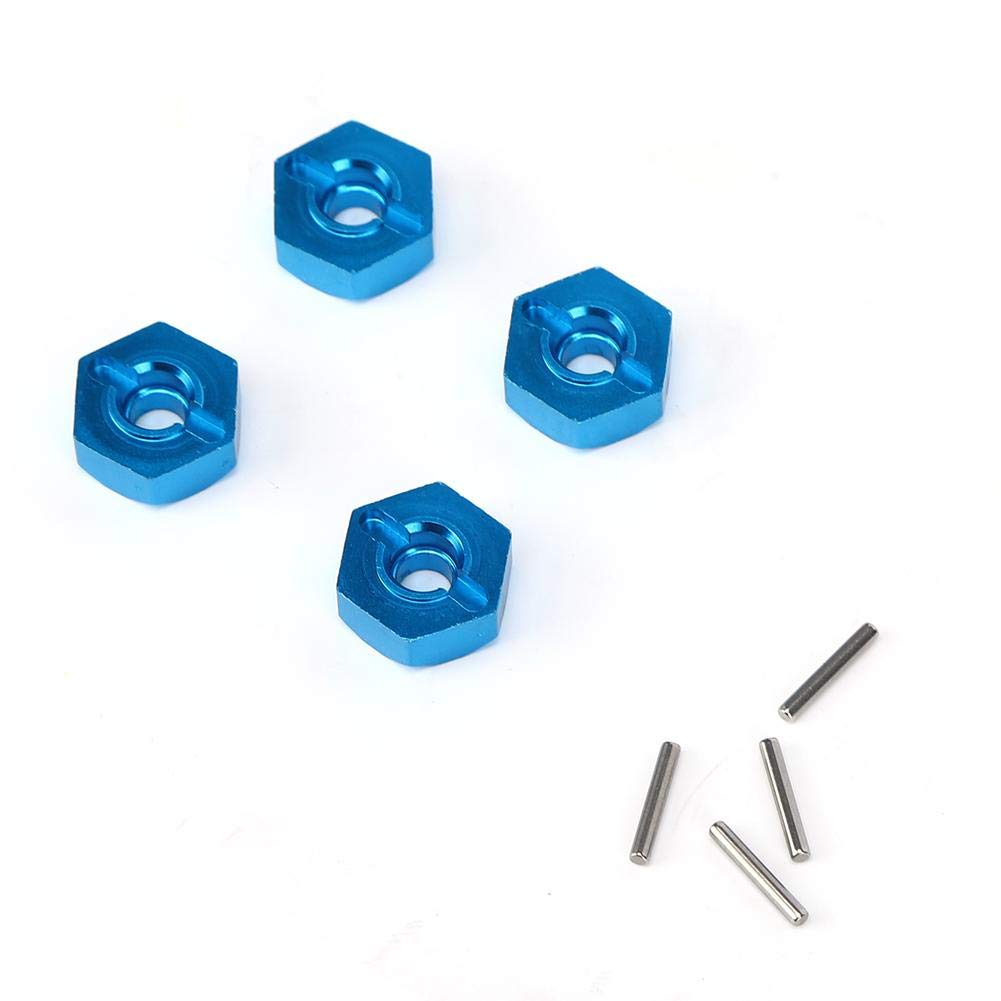 Keenso 5MM Wheel Hex Mount Hubs Nut with Pins Fit for WLtoys 114 144001 RC Car(1266BBlue)