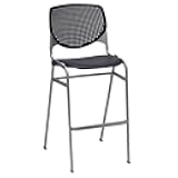 KFI Seating Kool Series Polypropylene Bar Stool with Perforated Back, Black Finish